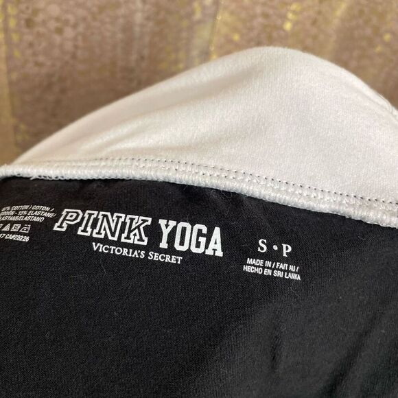 VTG Y2K PINK Rhinestone Logo Fold Over Ombre Orange Black Yoga Shorts Small - Picture 5 of 5